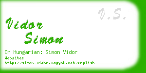 vidor simon business card